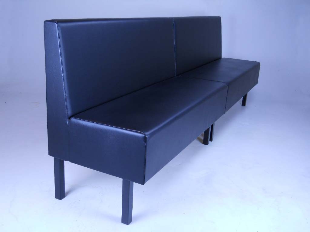 Black Long Bench Restaurant Booth Seating